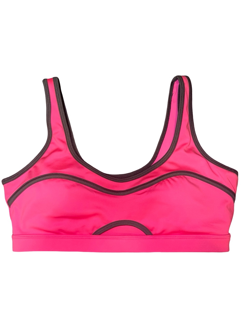 BEACH RIOT PINK SPORT BRA MEDIUM NWOT Women's Hot Pink Contrast-Trim Sports Bra